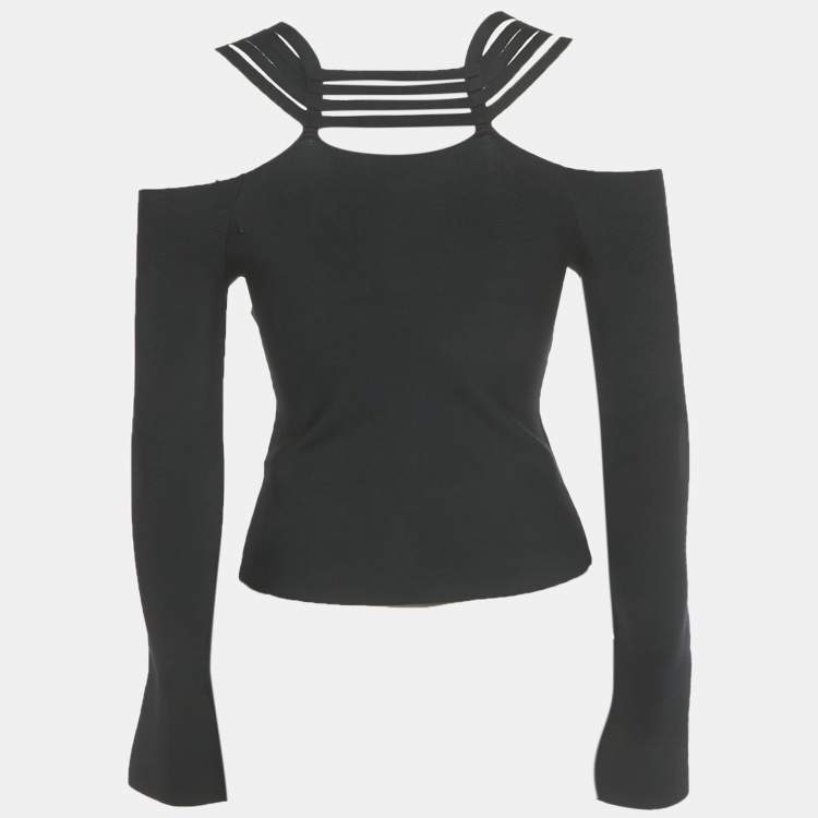 Pre Owned Jonathan Simkhai Black Sarah Ribbed Top XS