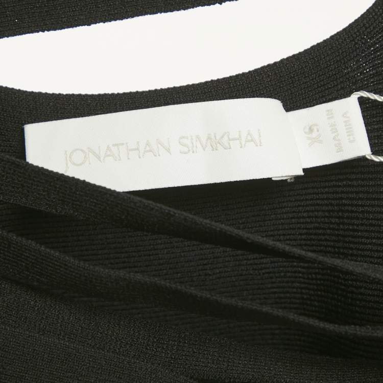 Pre Owned Jonathan Simkhai Black Sarah Ribbed Top XS