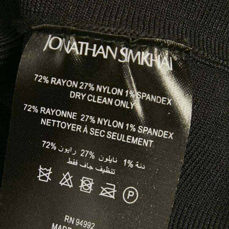 Pre Owned Jonathan Simkhai Black Sarah Ribbed Top XS