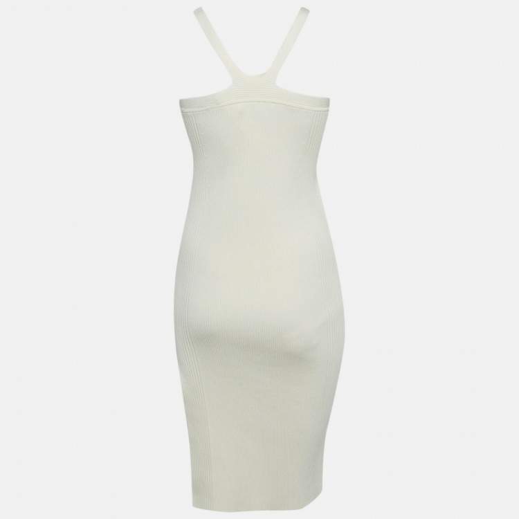 Pre Owned Jonathan Simkhai Ivory White Rib Knit Tabitha Dress S