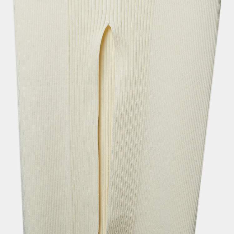 Pre Owned Jonathan Simkhai Ivory White Rib Knit Tabitha Dress S