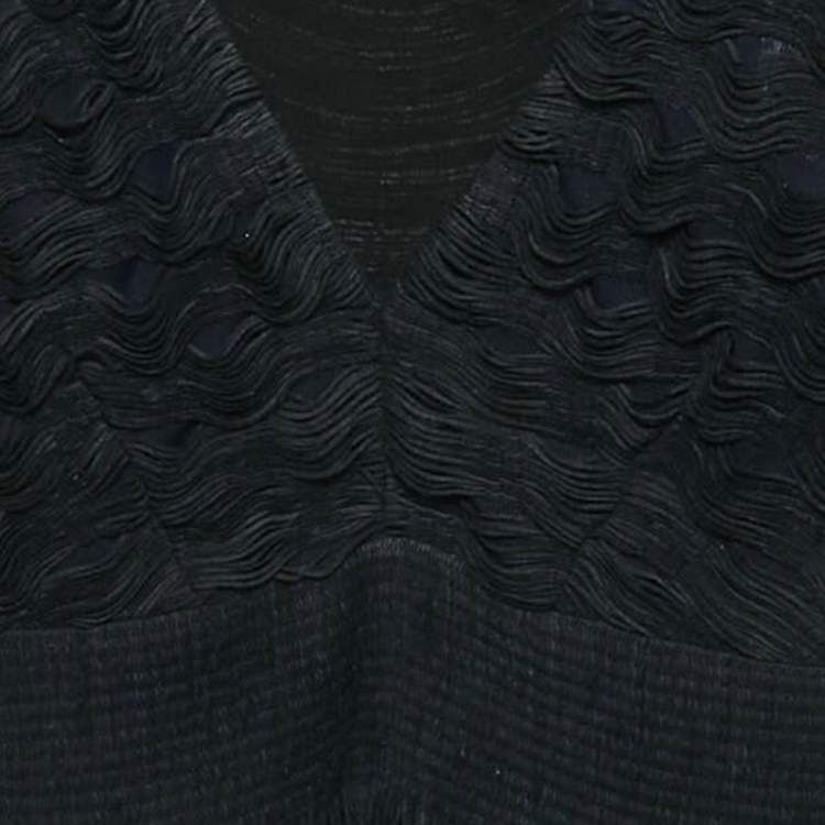 Pre Owned Jonathan Simkhai Black Jersey Fringed Sleeveless Top XS