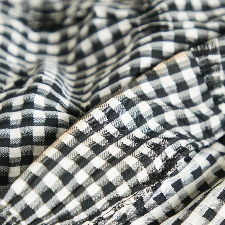 Pre Owned Jonathan Simkhai Black/White Gingham Crepe Pleated Corset Top M