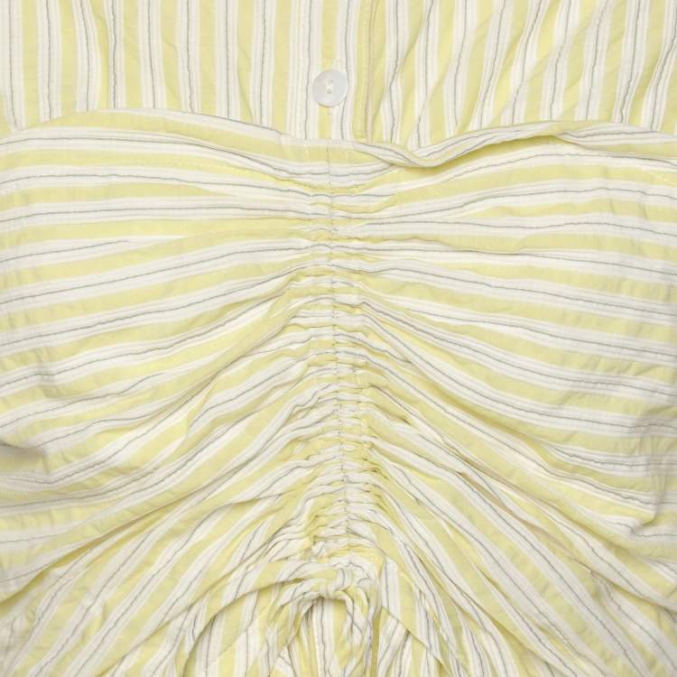 مملوكة مسبقًا Jonathan Simkhai Green/White Striped Cotton Top XS
