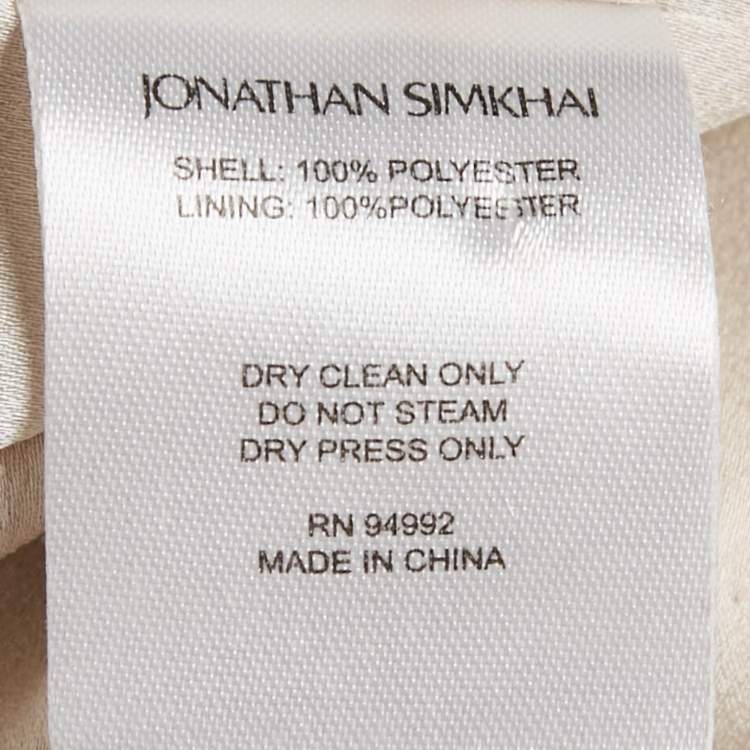 Pre Owned Jonathan Simkhai Gold Sequin Double Breasted Blazer S