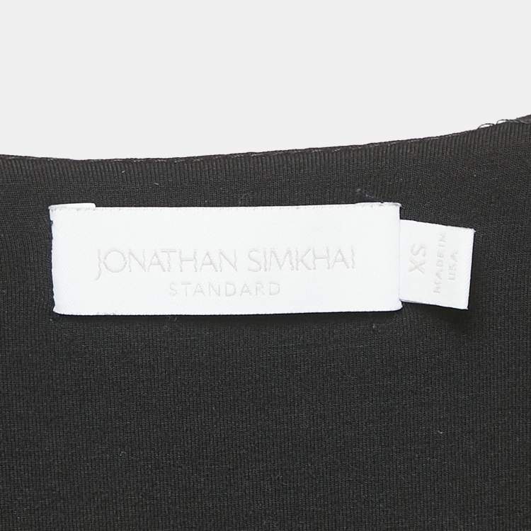 مملوكة مسبقًا Jonathan Simkhai Black Jersey V-Neck Jumpsuit XS