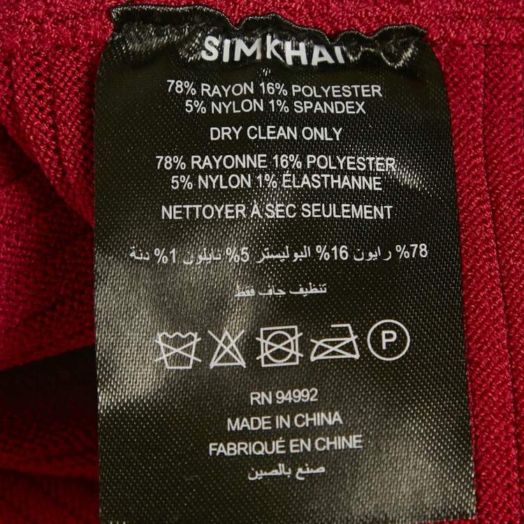 Pre Owned Jonathan Simkhai Red Textured Stretch Knit Flared Mini Dress M