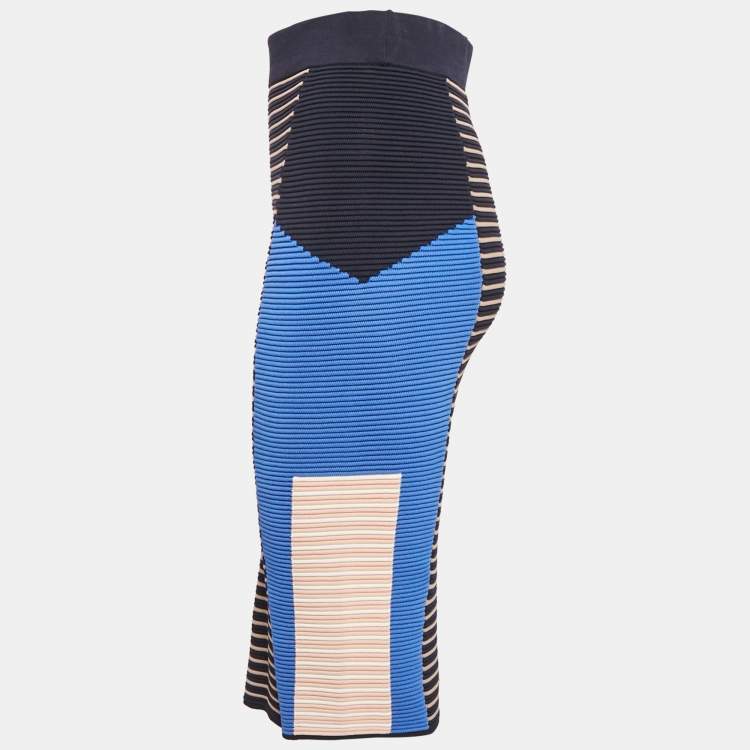 Pre Owned Jonathan Simkhai Multicolor Patterned Knit Midi Pencil Skirt S
