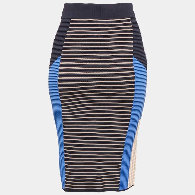 Pre Owned Jonathan Simkhai Multicolor Patterned Knit Midi Pencil Skirt S