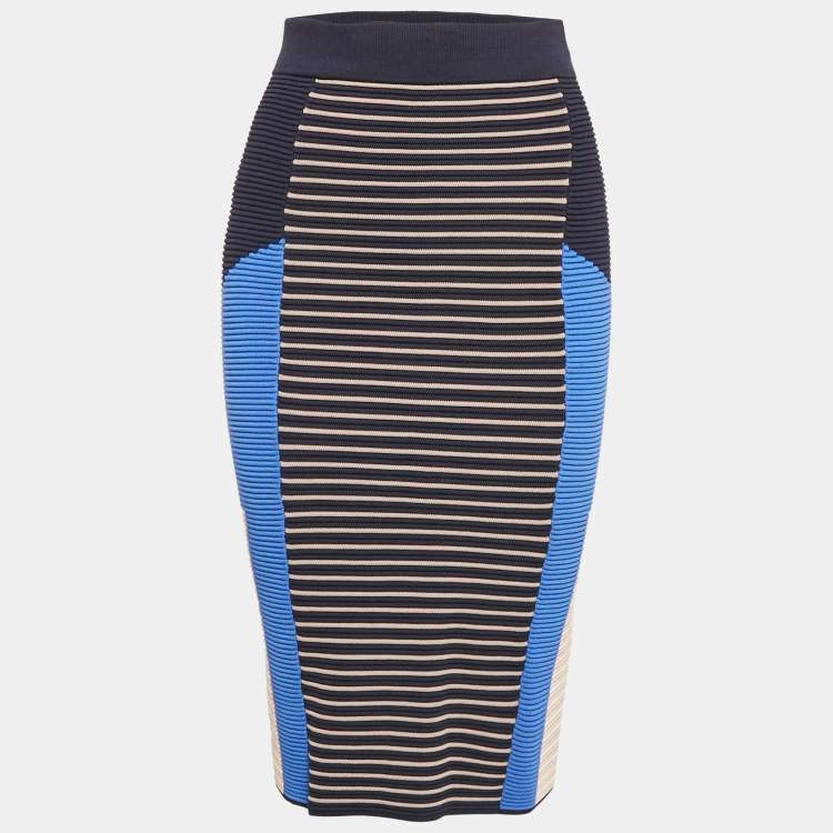 Pre Owned Jonathan Simkhai Multicolor Patterned Knit Midi Pencil Skirt S