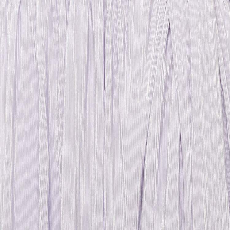 مملوكة مسبقًا Jonathan Simkhai Light Purple Lurex Plisse Knotted Midi Skirt M