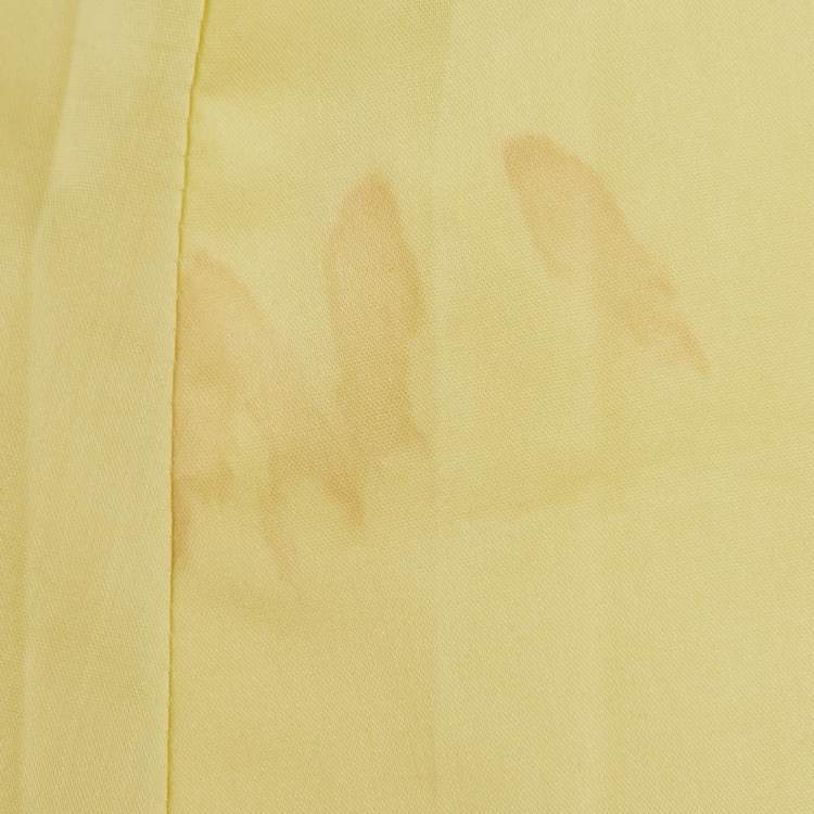 Pre Owned Jonathan Simkhai Yellow Cotton Blend Pleated Cut-Out Maxi Dress S