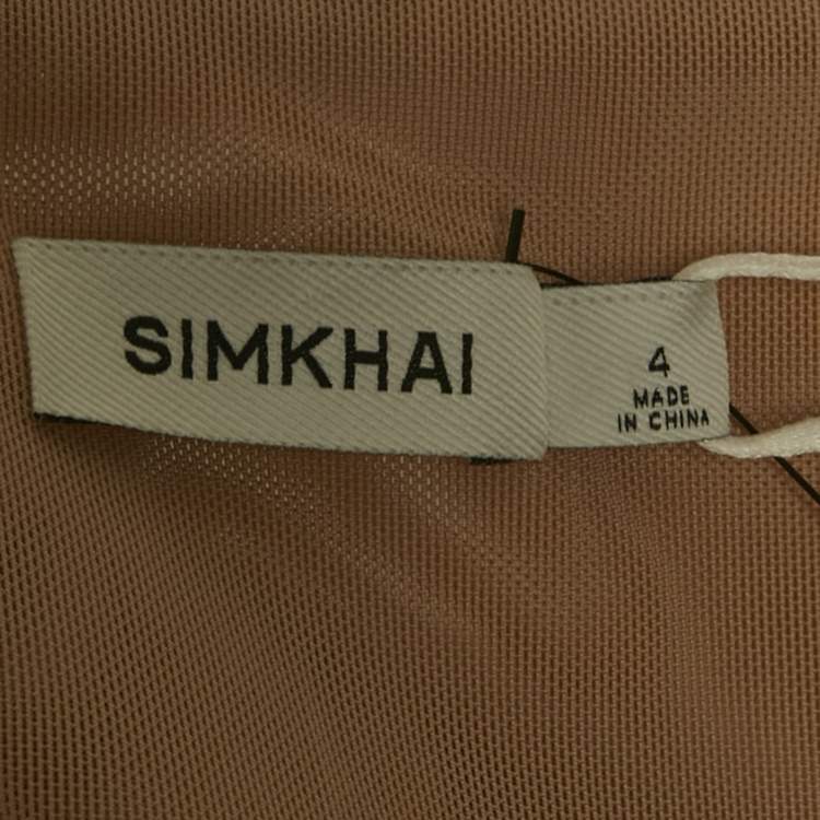 Pre Owned Simkhai White Chiffon Pleated Lace Maxi Dress S