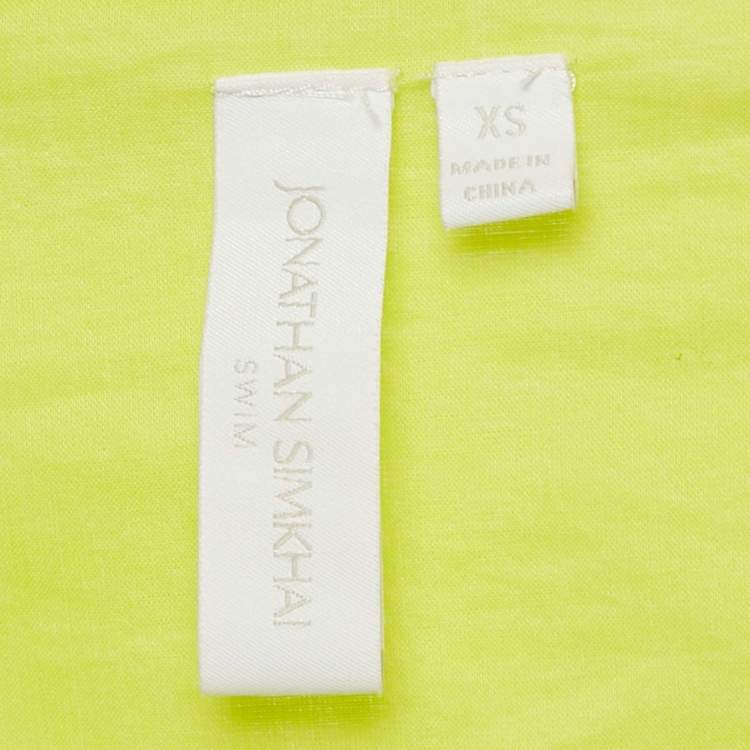 Pre Owned Jonathan Simkhai Neon Green Cut -Out Jaelynn Maxi Dress XS