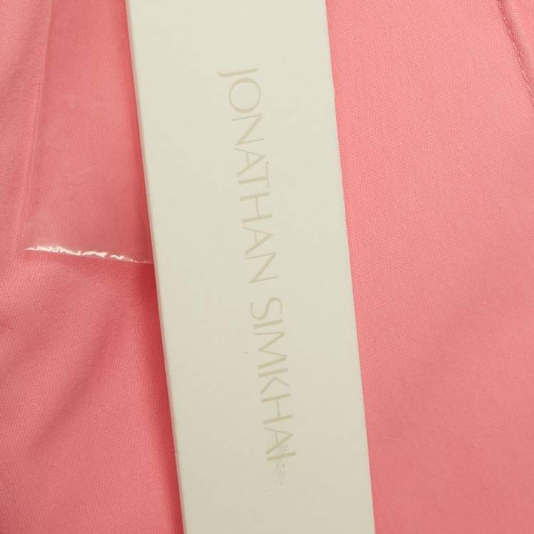 Pre Owned Jonathan Simkhai Pink Nylon Wide Leg Trousers M 