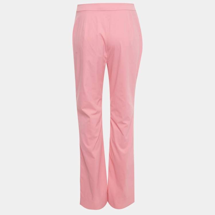 Pre Owned Jonathan Simkhai Pink Nylon Wide Leg Trousers M 
