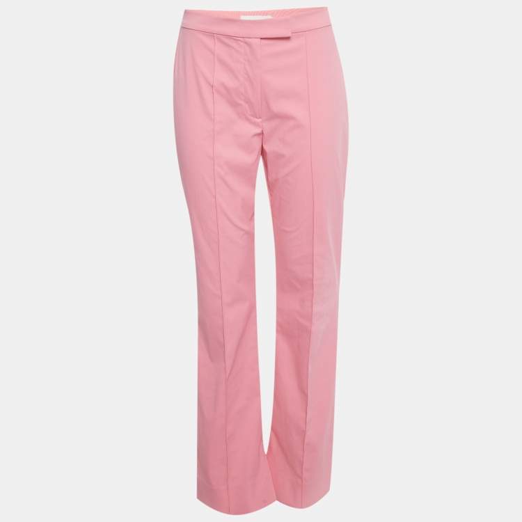 Pre Owned Jonathan Simkhai Pink Nylon Wide Leg Trousers M 