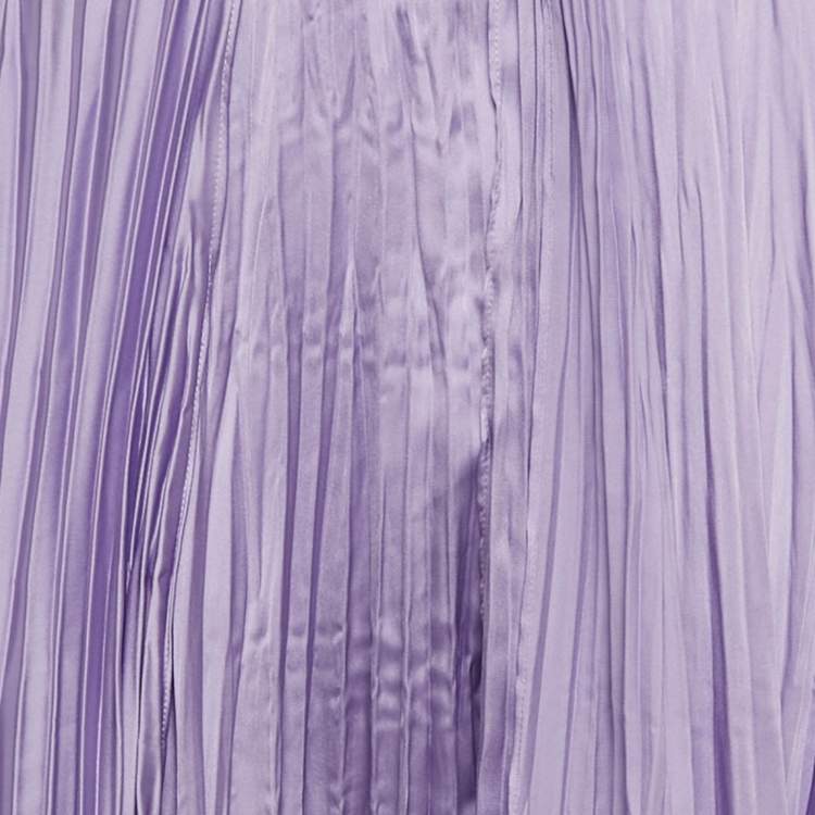 مملوكة مسبقًا Jonathan Simkhai Lavender Plisses Buckle Detail Mckenna Midi Skirt M