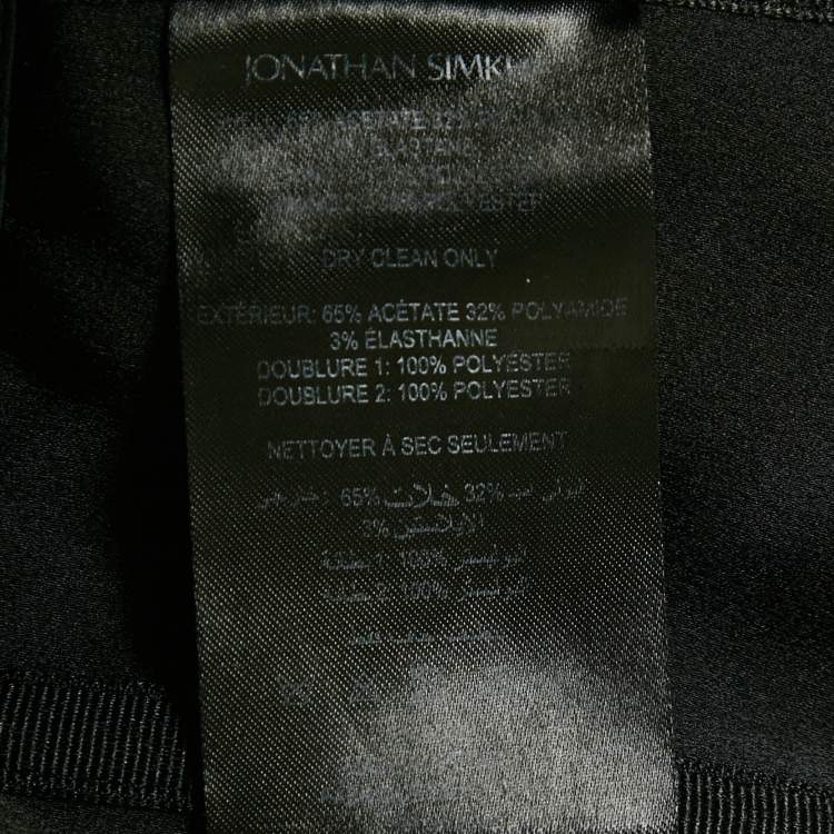 Pre Owned Jonathan Simkhai Black Taffeta Ruffled Leonora Corset Top S