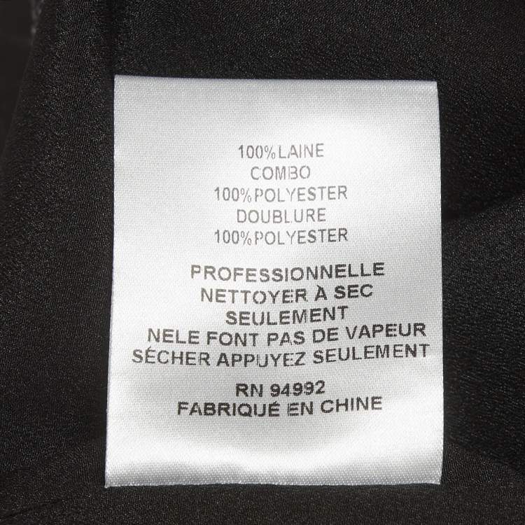 Pre Owned Jonathan Simkhai Grey Check Wool Lace Applique Midi Skirt S