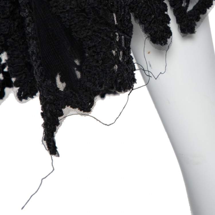 Pre Owned Jonathan Simkhai Black Lace & Tulle Mermaid Sheer Gown M
