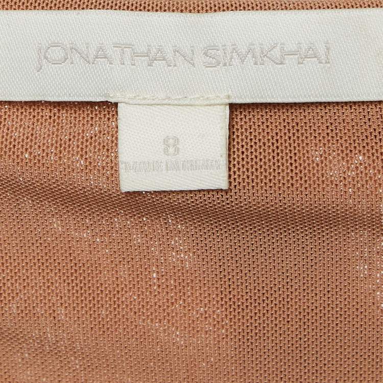 Pre Owned Jonathan Simkhai Peach Lace Midi Dress M