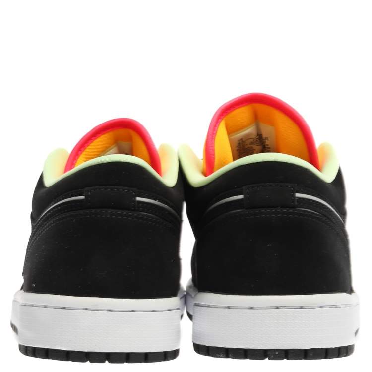 Pre Owned Nike Jordan 1 Multicolor Nubuck Leather Low SE Sneakers Size 42
