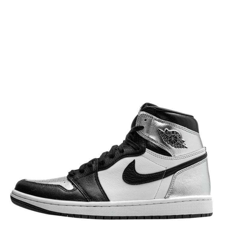 Pre Owned Jordan WMNS Jordan 1 Silver Toe Sneakers Size US 6.5W (EU 37.5)