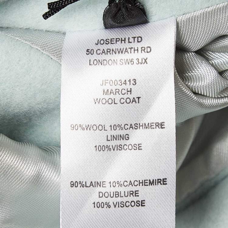 Pre Owned Joseph Blue Wool & Cashmere Mid Length Coat M