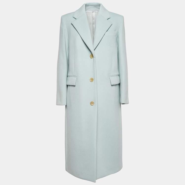 Pre Owned Joseph Blue Wool & Cashmere Mid Length Coat M
