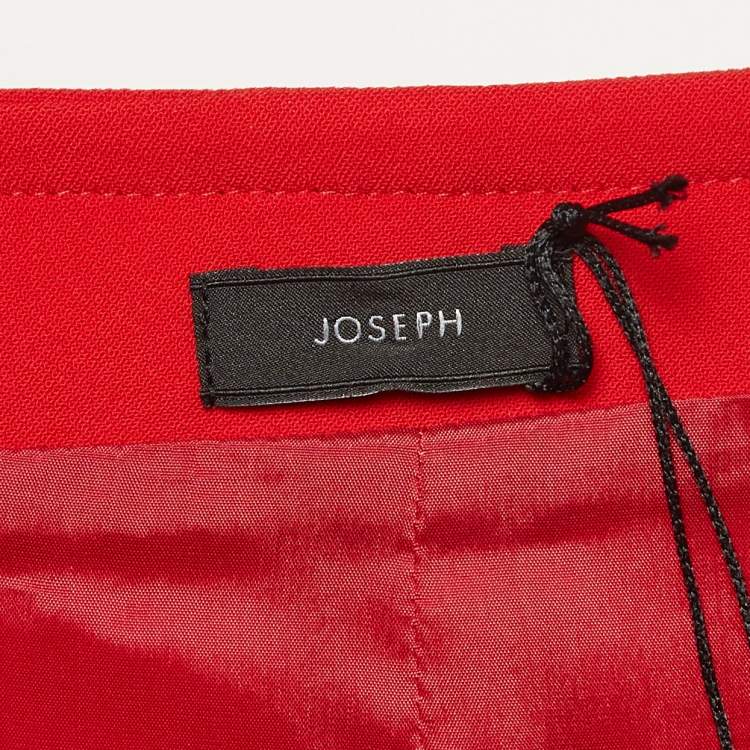 Pre Owned Joseph Red Crepe Zip-Up Skirt L