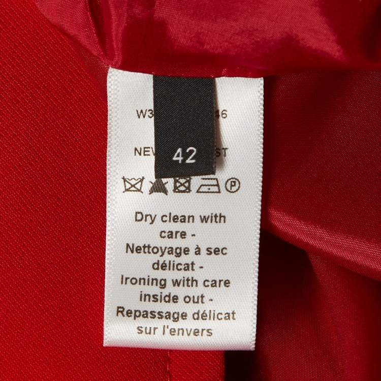 Pre Owned Joseph Red Crepe Zip-Up Skirt L