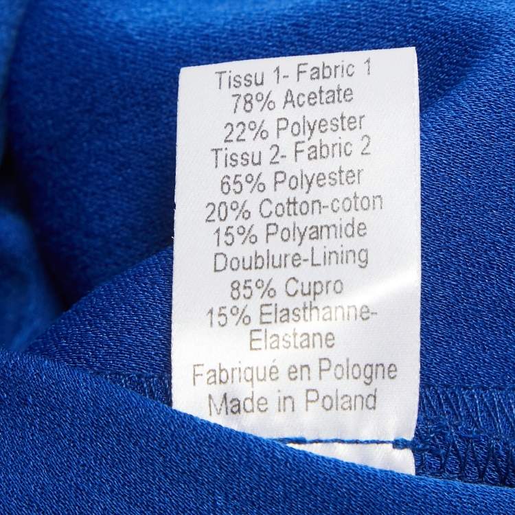 Pre Owned Joseph Blue Crepe & Lace Trim Pleated Short Skirt L