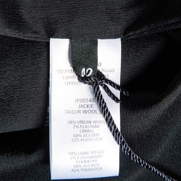 Pre Owned Joseph Black Wool Jackie Tailored Jacket M