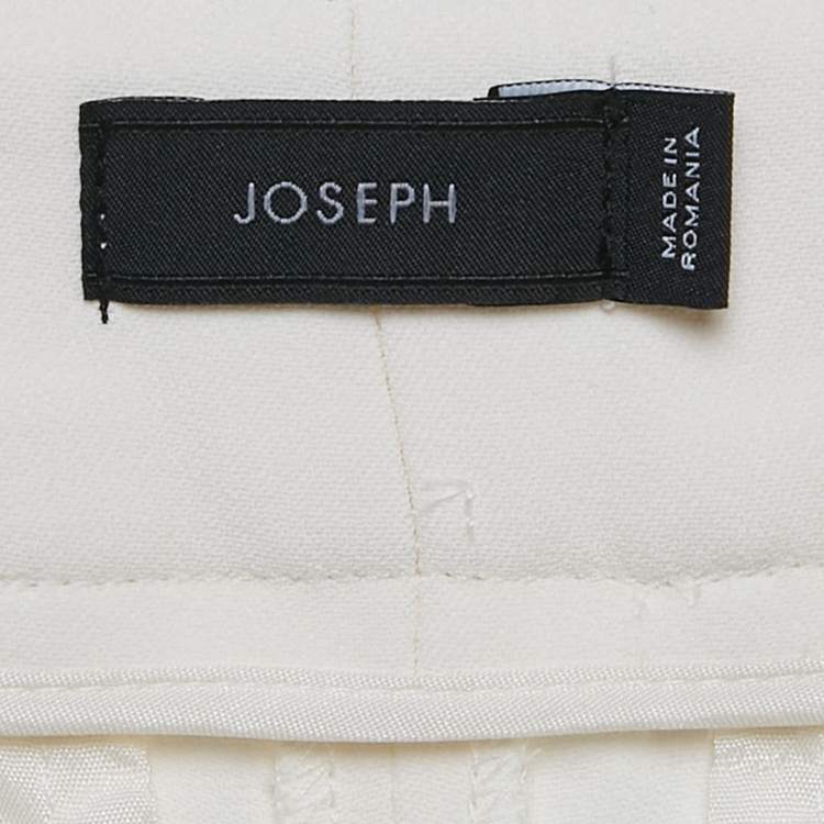 Pre Owned Joseph Ivory Stretch Cream Coleman Trousers M