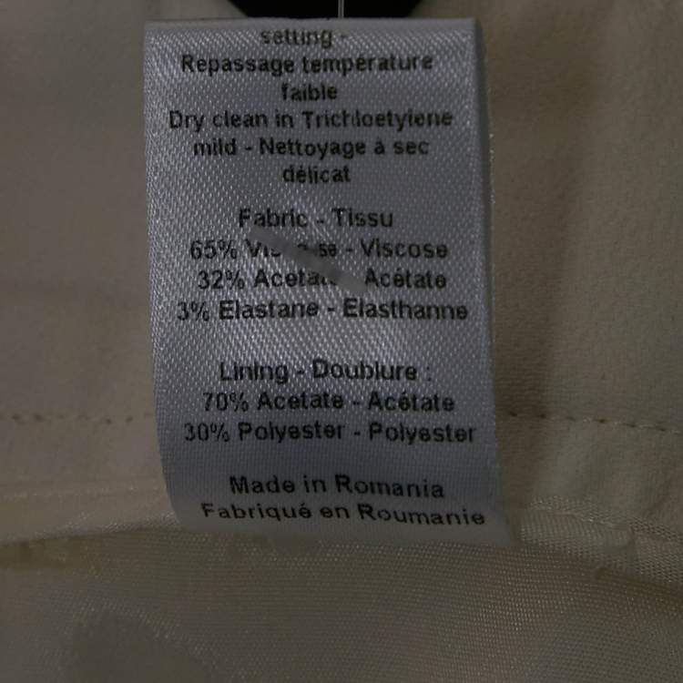 Pre Owned Joseph Ivory Stretch Cream Coleman Trousers M