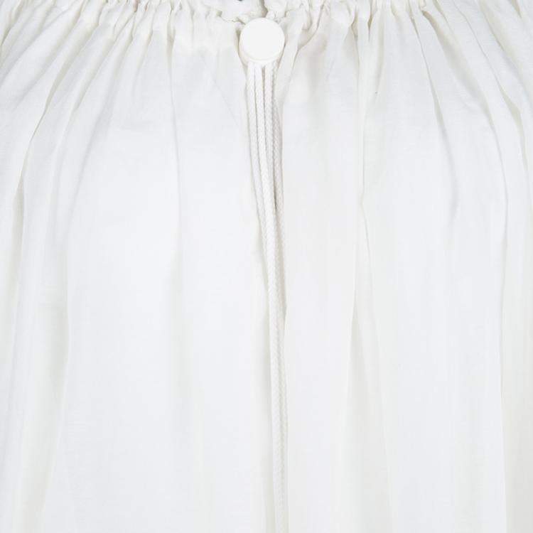 Pre Owned Joseph White Gathered Cotton Voile Off Shoulder Oversized Mou Mou Blouse M