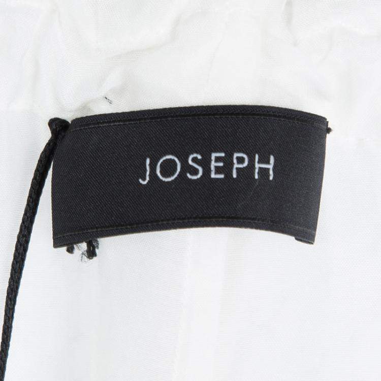 Pre Owned Joseph White Gathered Cotton Voile Off Shoulder Oversized Mou Mou Blouse M