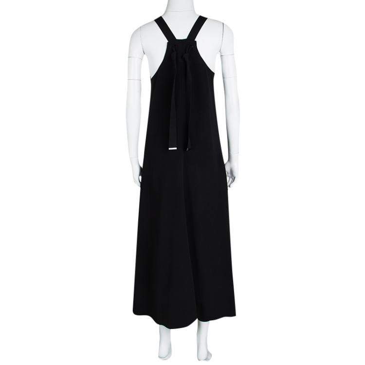 Pre Owned Joseph Black Knit Ribbon Strap Detail Sleeveless Penn Midi Dress M