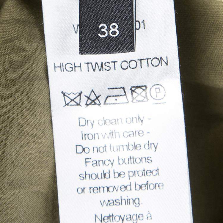 Pre Owned Joseph Khaki Twist Cotton Urb Double Breasted Trench Coat M