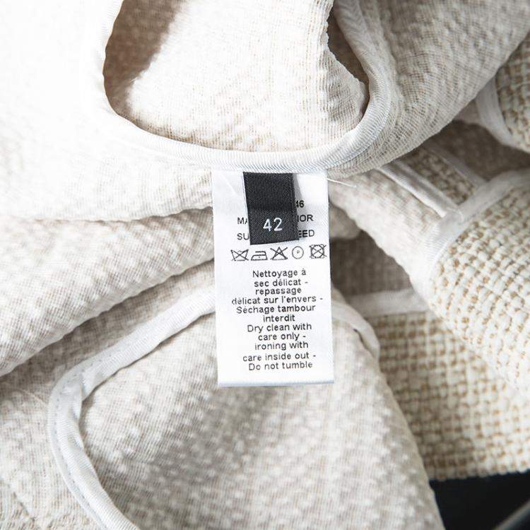 Pre Owned Joseph Beige Stone Summer Tweed Double Breasted Maubert Coat L