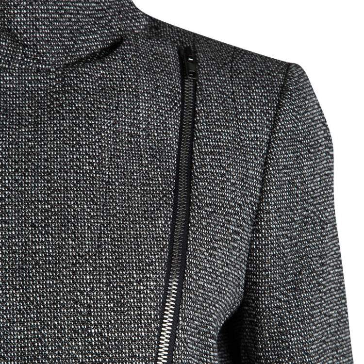Pre Owned Joseph Tricolor Techno Tweed  Zip Detail Preston Long Coat M