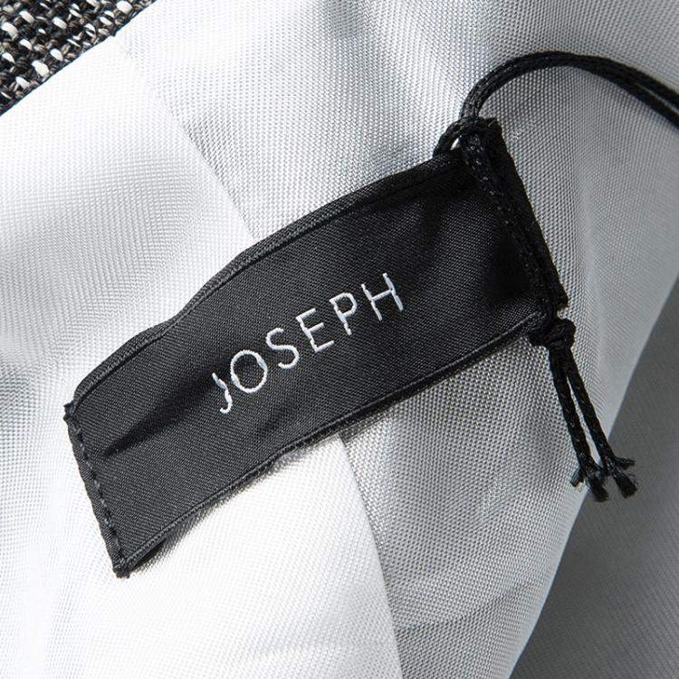 Pre Owned Joseph Tricolor Techno Tweed  Zip Detail Preston Long Coat M