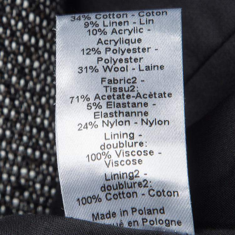 Pre Owned Joseph Tricolor Techno Tweed  Zip Detail Preston Long Coat M