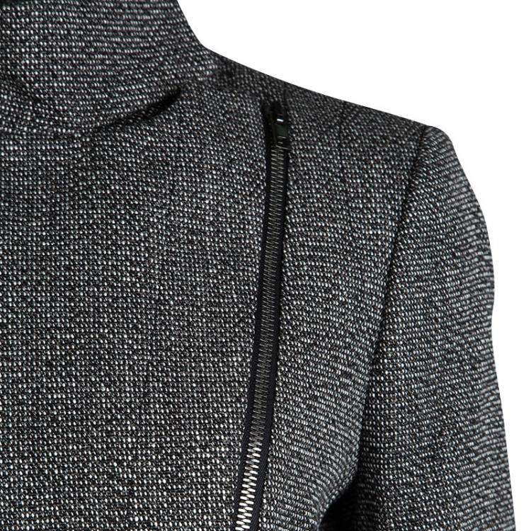 Pre Owned Joseph Tricolor Techno Tweed  Zip Detail Preston Long Coat L