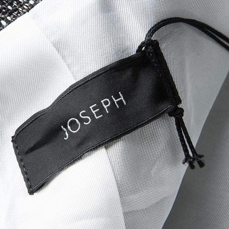 Pre Owned Joseph Tricolor Techno Tweed  Zip Detail Preston Long Coat L