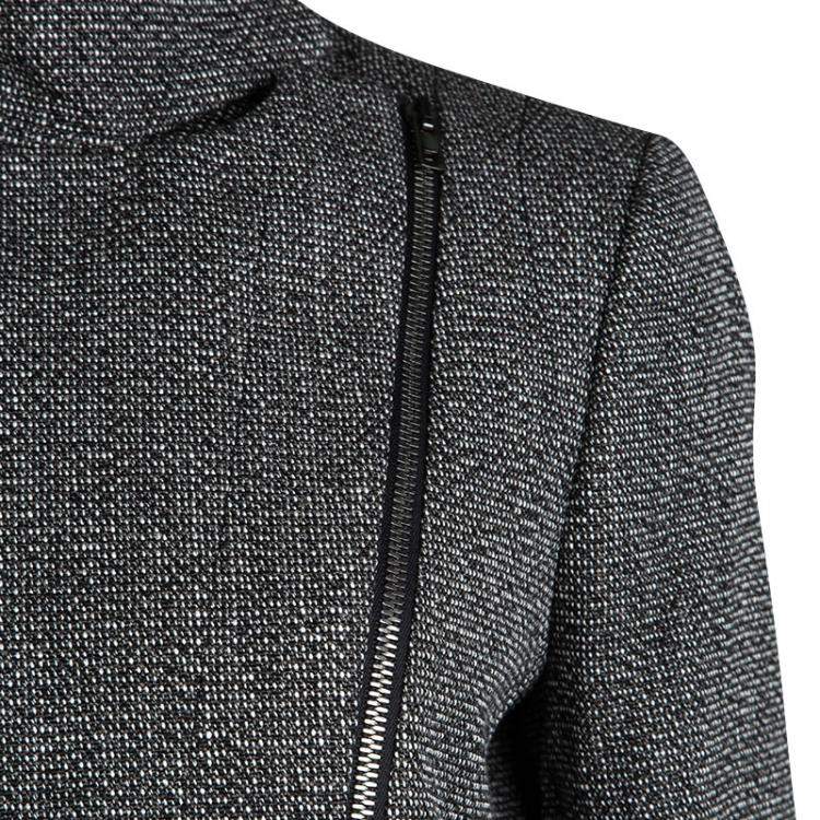Pre Owned Joseph Tricolor Techno Tweed  Zip Detail Preston Long Coat M