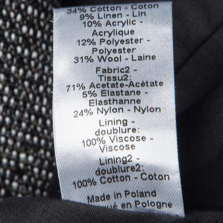 Pre Owned Joseph Tricolor Techno Tweed  Zip Detail Preston Long Coat M