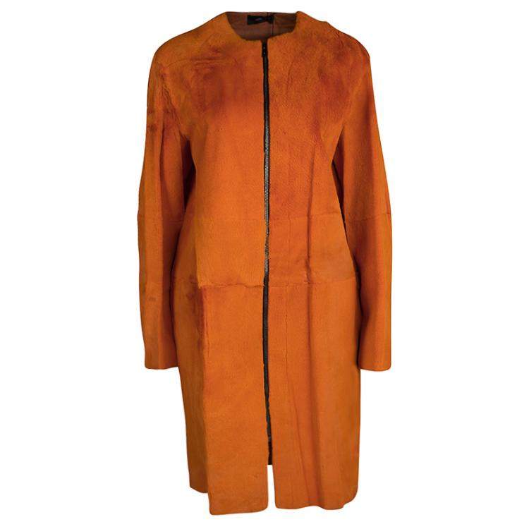 Joseph Orange Fur Kangaroo Skin Zip Front Sydney Coat M Joseph | The ...
