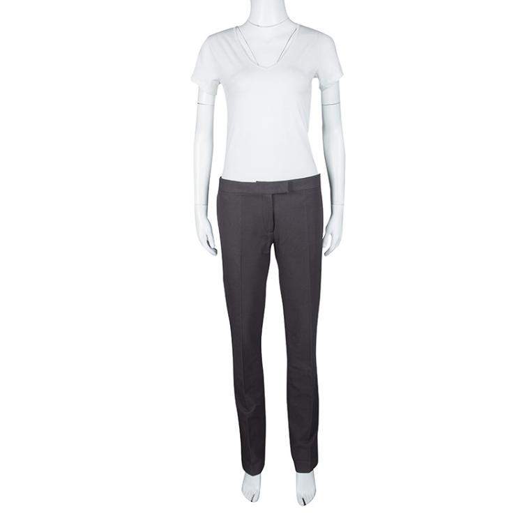 Pre Owned Joseph Slate Grey Stretch Gabardine Finley Regular Fit Trousers L